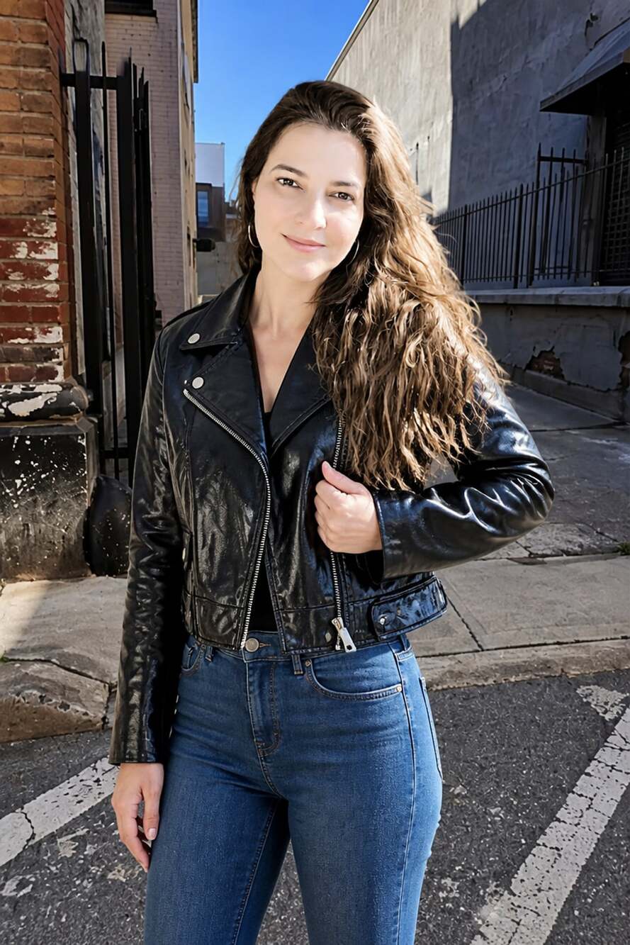 Steve Madden Faux Leather Biker Jacket Size XS Black